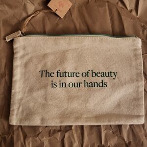 Clarins LETTER C pouch with Green Accents